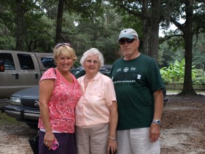 This fun family stopping by the Firefly Distillery.