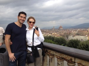 Alec and Laura from Italy and California. Alec lives in Italy and Laura (his mother) was visiting him.