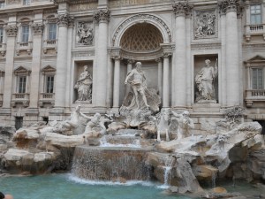 Trevi Fountain, Rome Italy. We threw our Euro in the fountain to make our wish. It worked! We had a safe and fabulous trip.